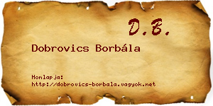Dobrovics Borbála névjegykártya