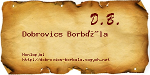 Dobrovics Borbála névjegykártya