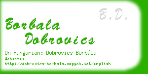 borbala dobrovics business card
