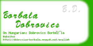 borbala dobrovics business card